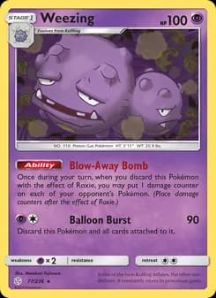 Weezing card in English