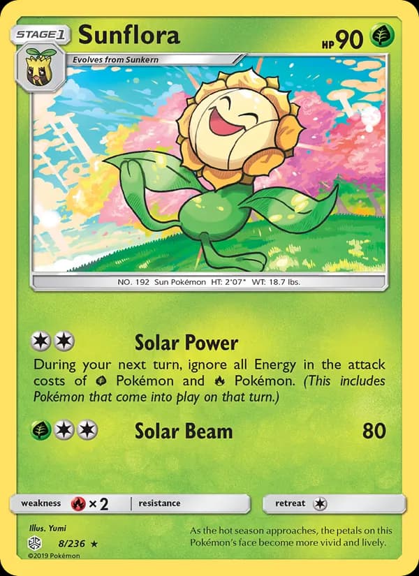 Sunflora card in English