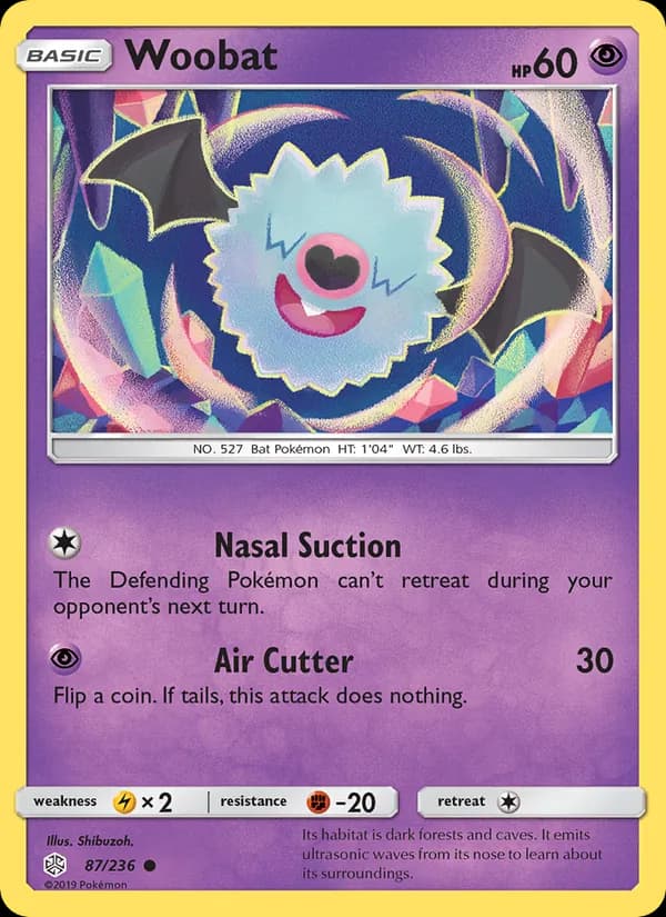 Woobat card in English