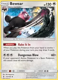 Bewear card in English