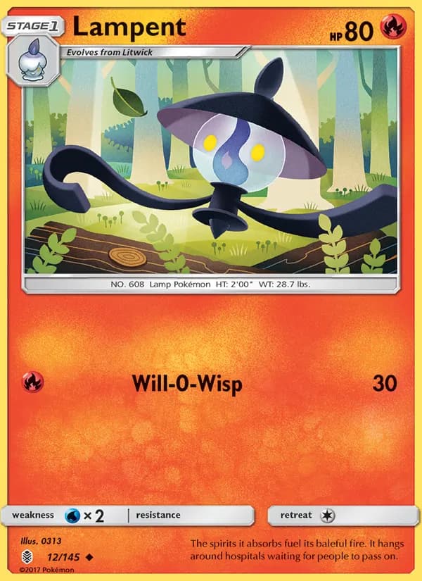 Lampent card in English