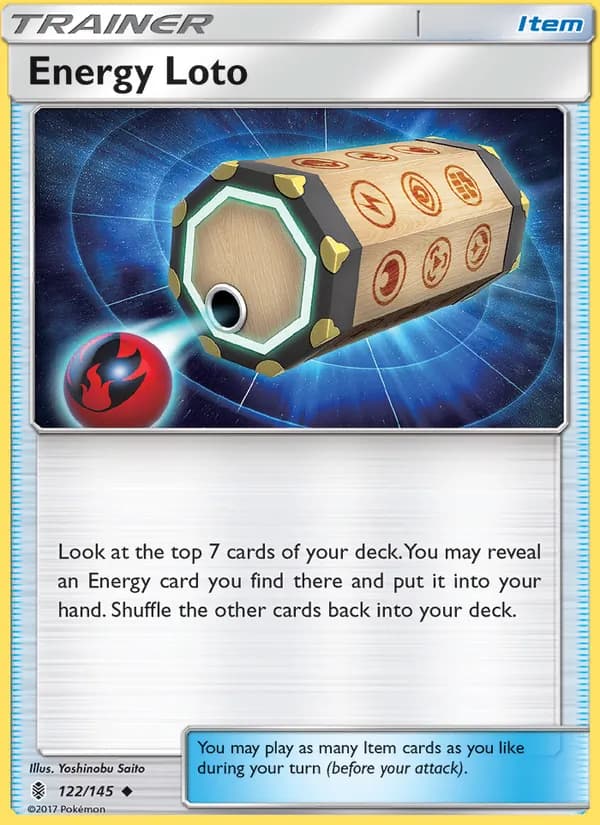 Energy Loto card in English