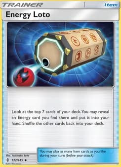 Energy Loto card in English