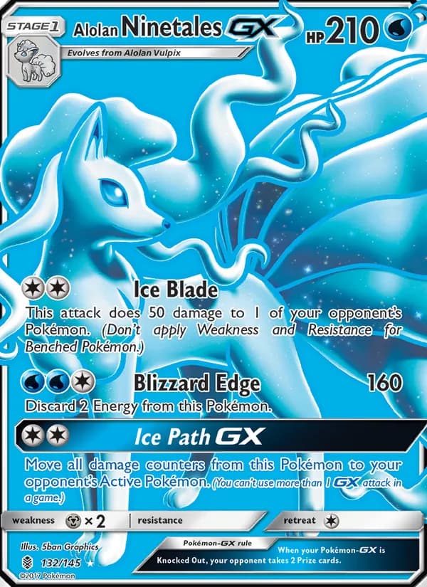 Alolan Ninetales GX card in English