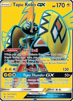Tapu Koko GX card in English
