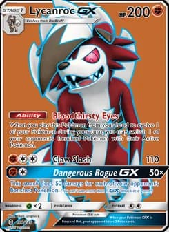 Lycanroc GX card in English
