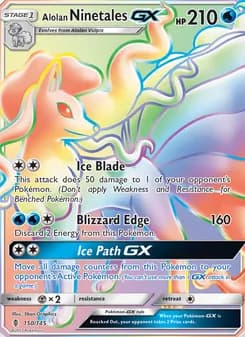Alolan Ninetales GX card in English