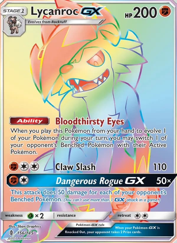 Lycanroc GX card in English