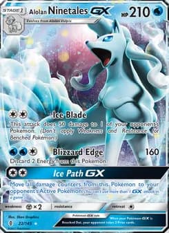 Alolan Ninetales GX card in English