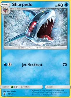 Sharpedo card in English