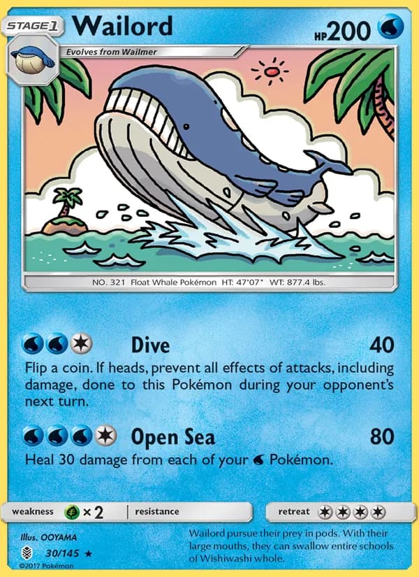Wailord card in English