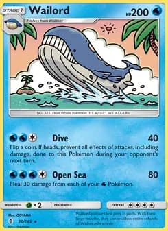 Wailord card in English