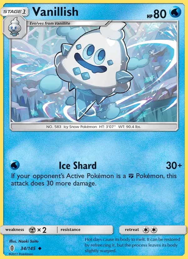 Vanillish card in English