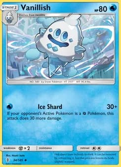 Vanillish card in English