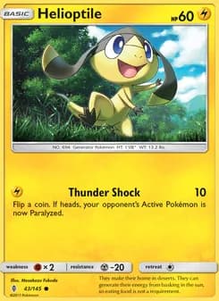 Helioptile card in English