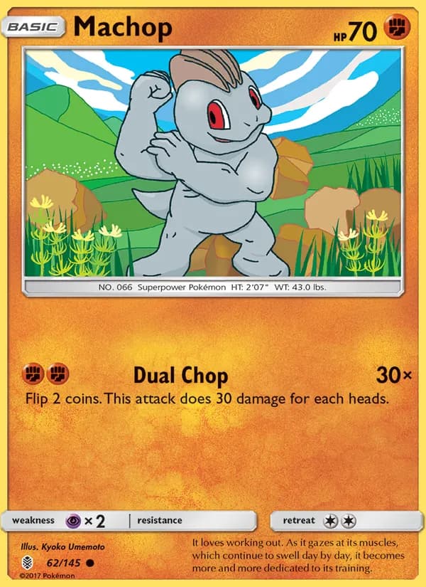Machop card in English