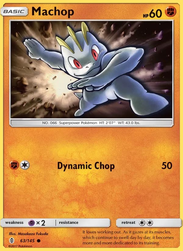 Machop card in English