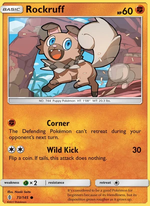 Rockruff card in English
