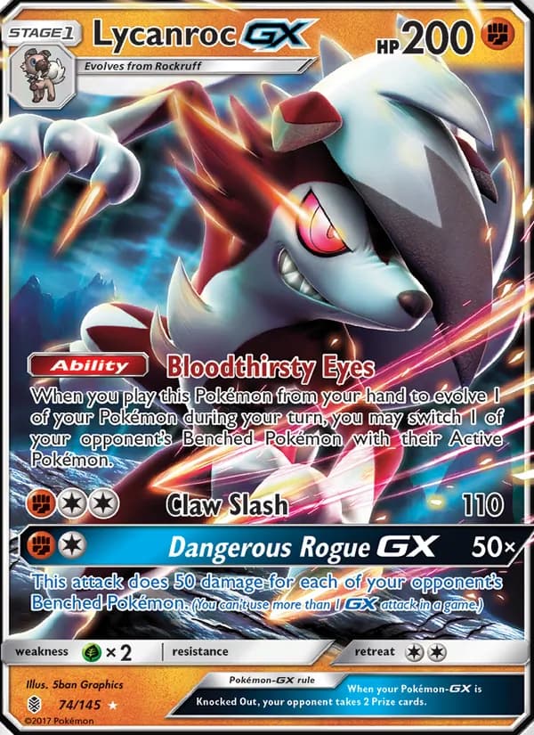 Lycanroc GX card in English