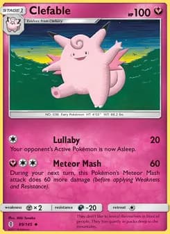 Clefable card in English