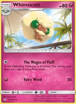 Whimsicott card in English