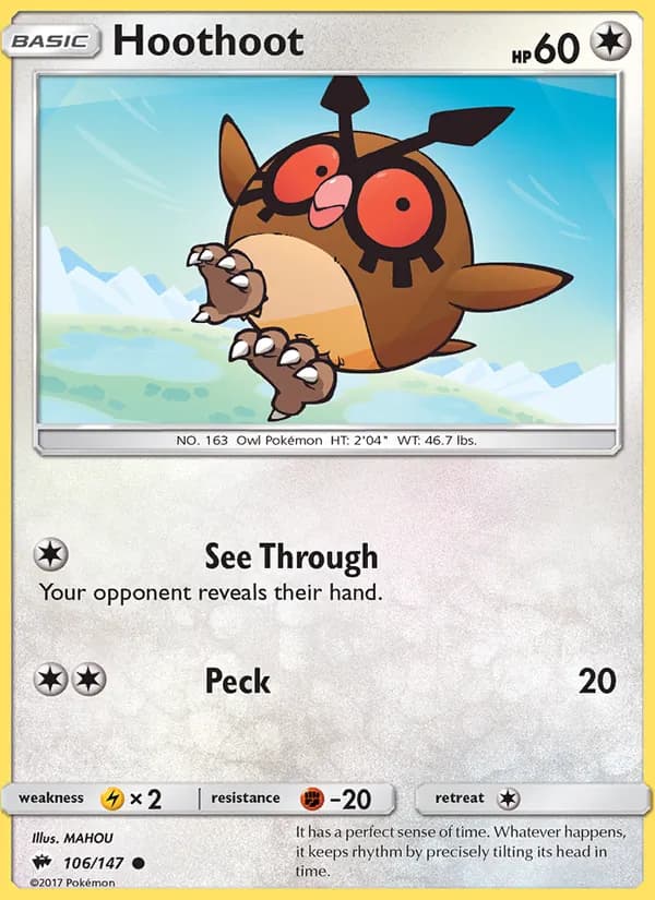 Hoothoot card in English