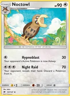 Noctowl card in English