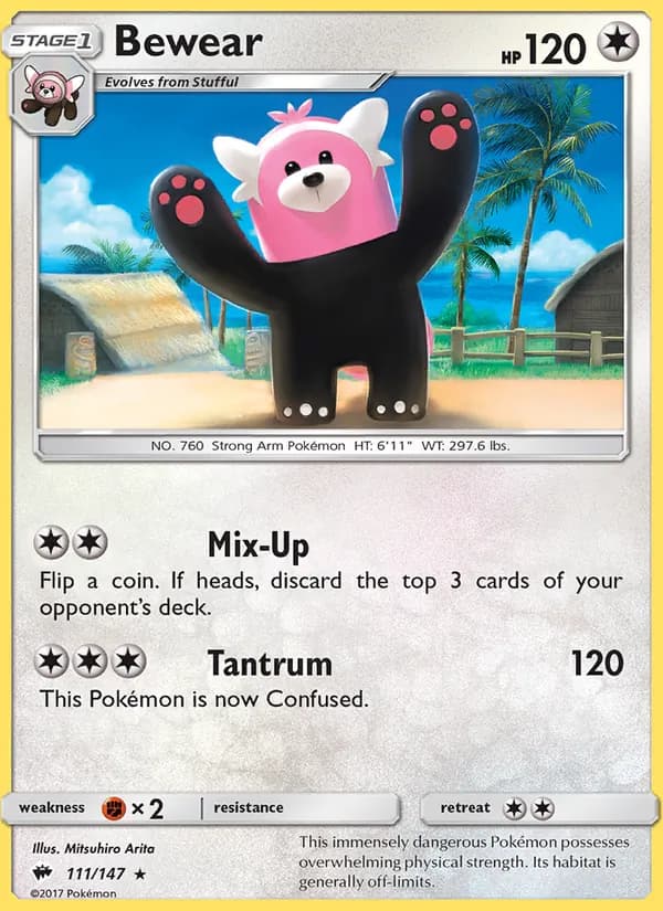 Bewear card in English