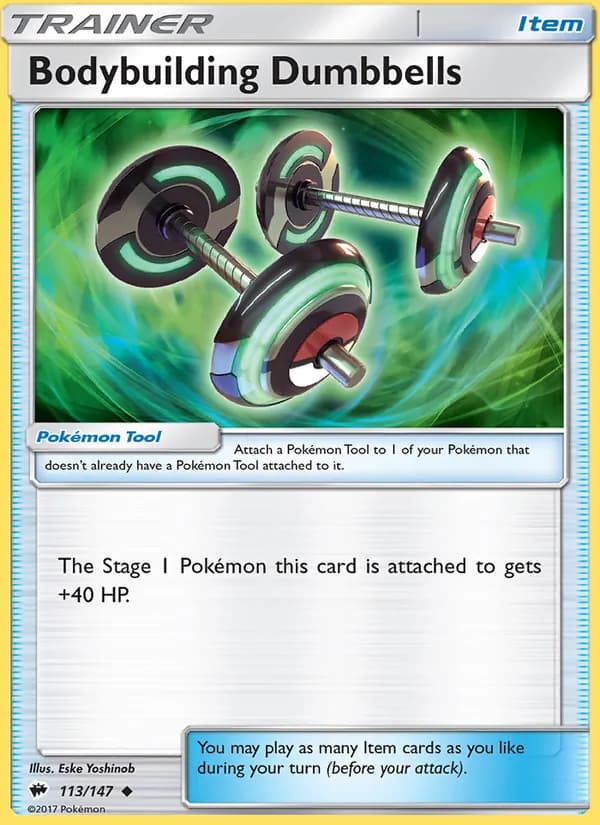 Bodybuilding Dumbbells card in English