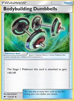 Bodybuilding Dumbbells card in English