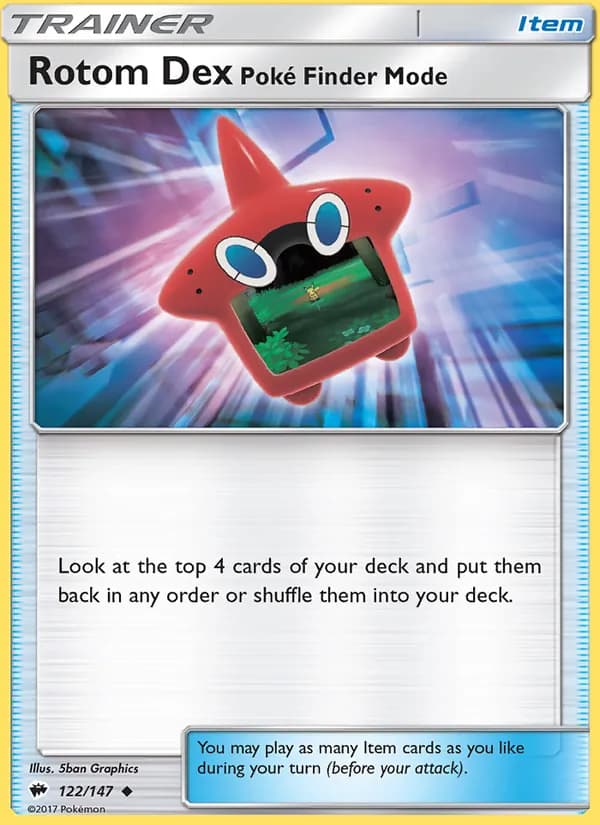 Rotom Dex—Poké Finder Mode card in English