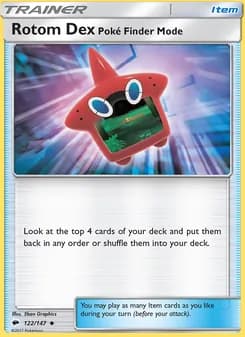 Rotom Dex—Poké Finder Mode card in English