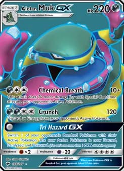 Alolan Muk GX card in English