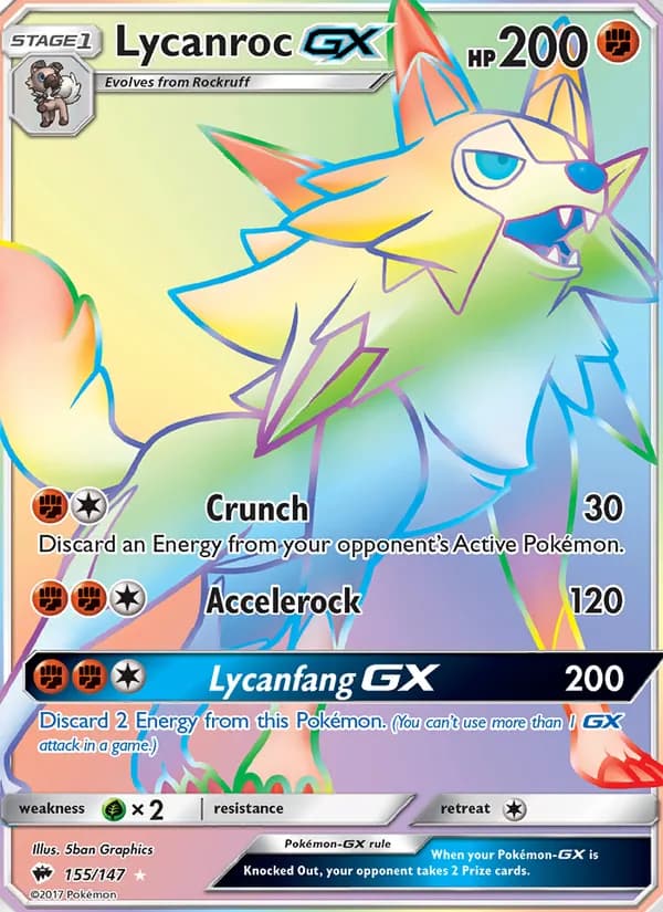 Lycanroc GX card in English