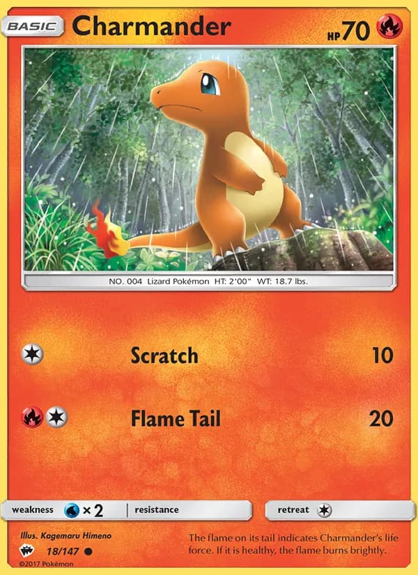 Charmander card in English