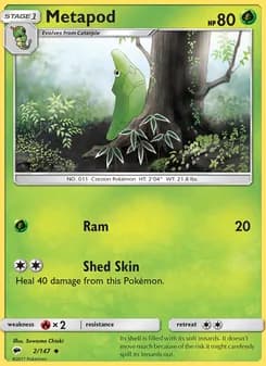 Metapod card in English