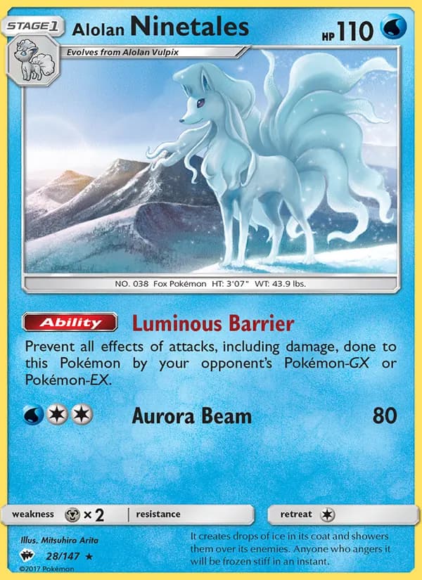 Alolan Ninetales card in English