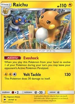 Raichu card in English