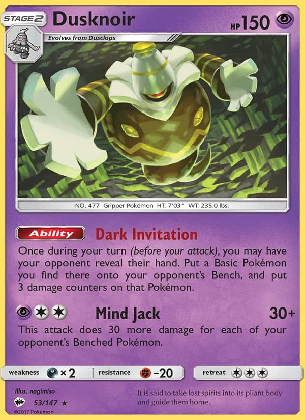 Dusknoir card in English