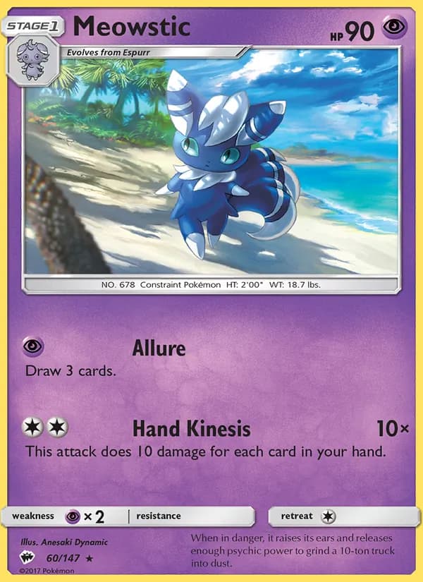 Meowstic card in English
