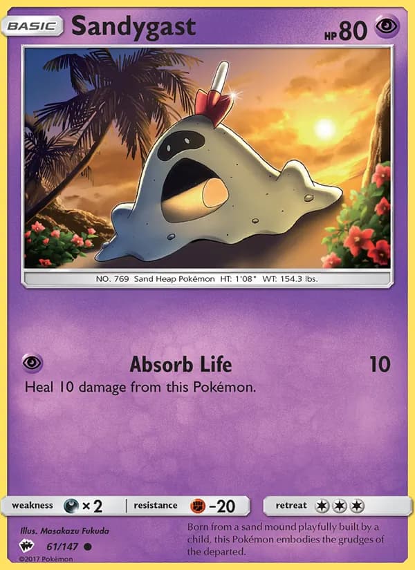 Sandygast card in English