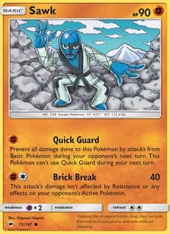 Sawk card in English