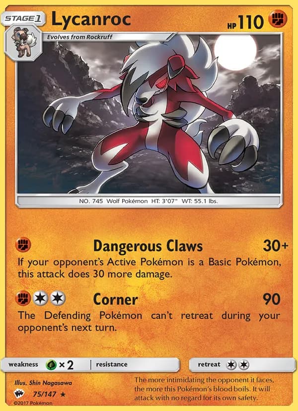 Lycanroc card in English