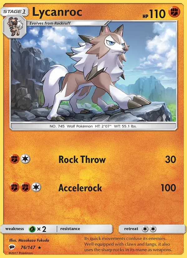 Lycanroc card in English