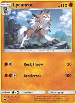 Lycanroc card in English