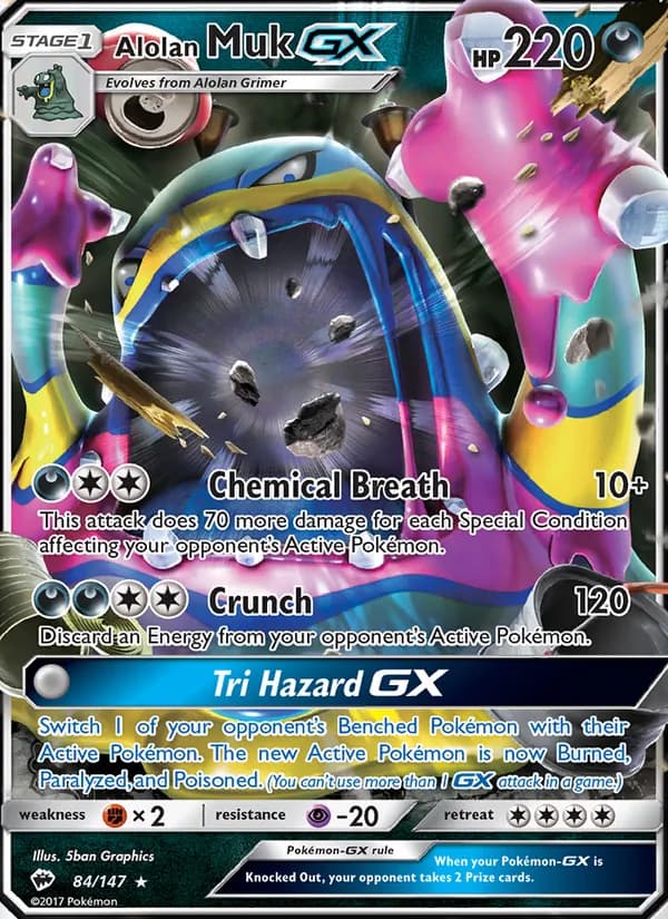 Alolan Muk GX card in English