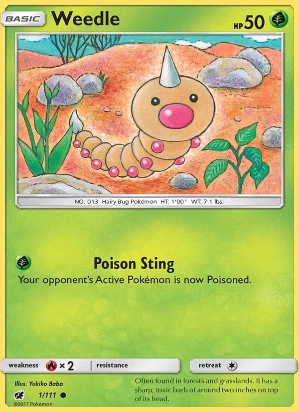 Weedle card in English