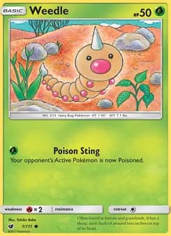 Weedle card in English