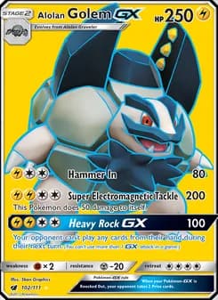 Alolan Golem GX card in English