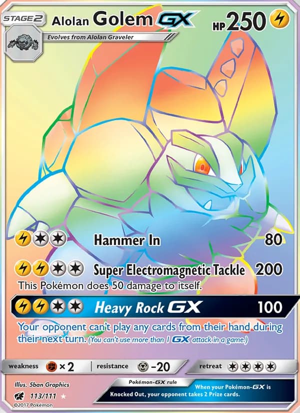 Alolan Golem GX card in English